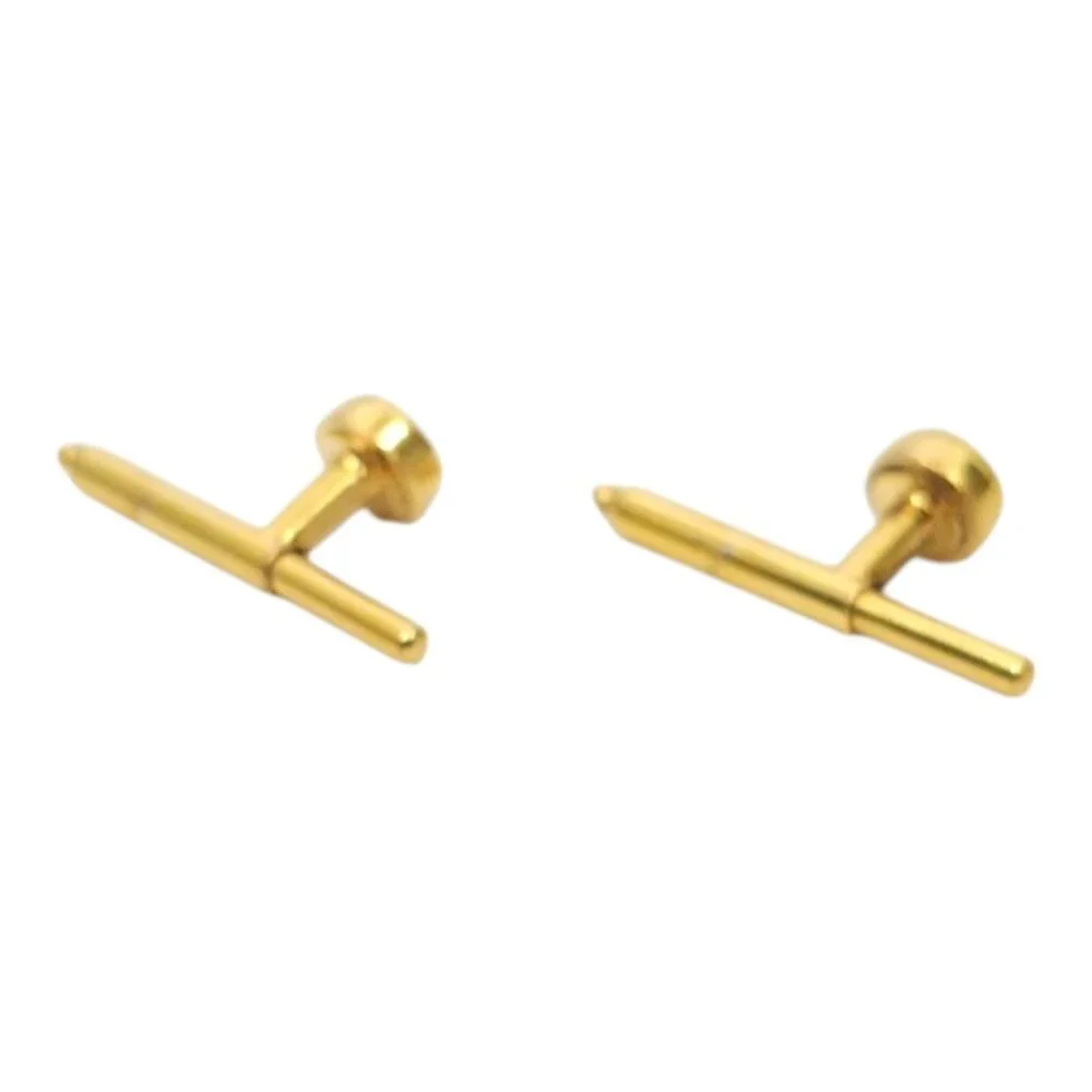 Vintage Gold Tone Cuff Bar Cufflinks Tuxedo Studs Men MCM Jewelry